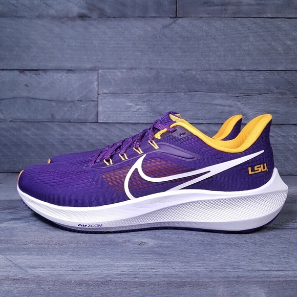 Nike Other - NIKE Air Zoom Pegasus 39 LSU Tigers Running Shoes Mens 9.5 Purple White